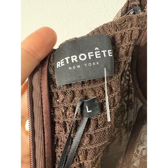 Retrofete Shanelle Maxi Dress Silk Party Formal Evening Statement Prom Hoco L - Picture 10 of 12